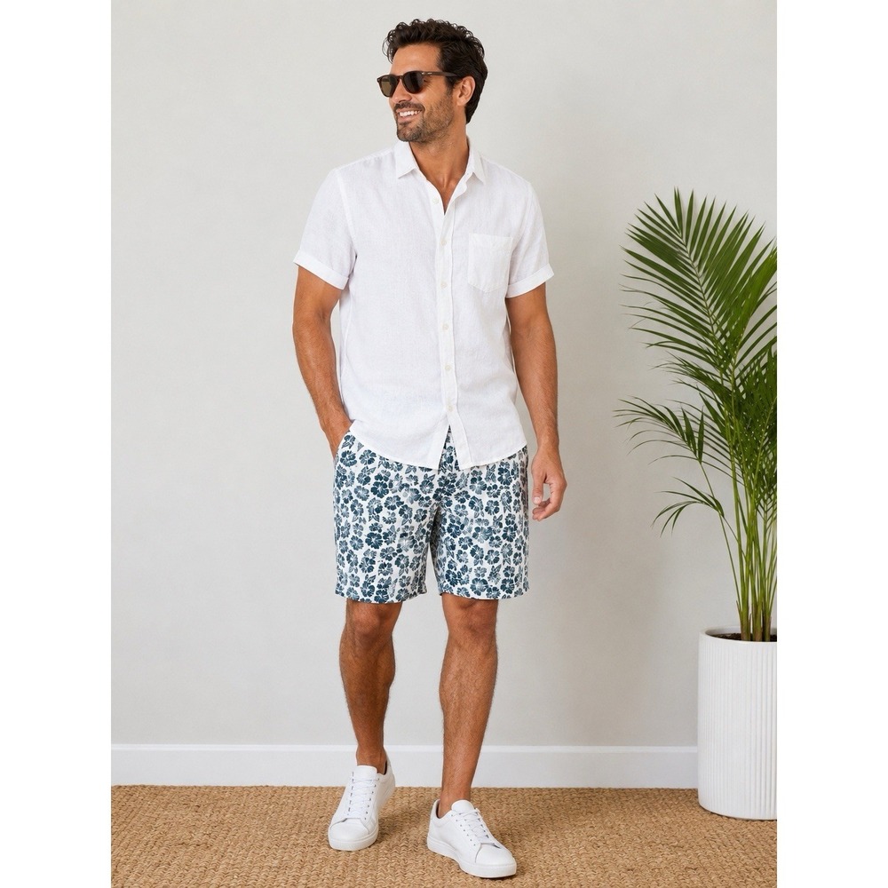 JACHS New York Men's Floral Shorts Size 40 Hawaiian Cotton NWT